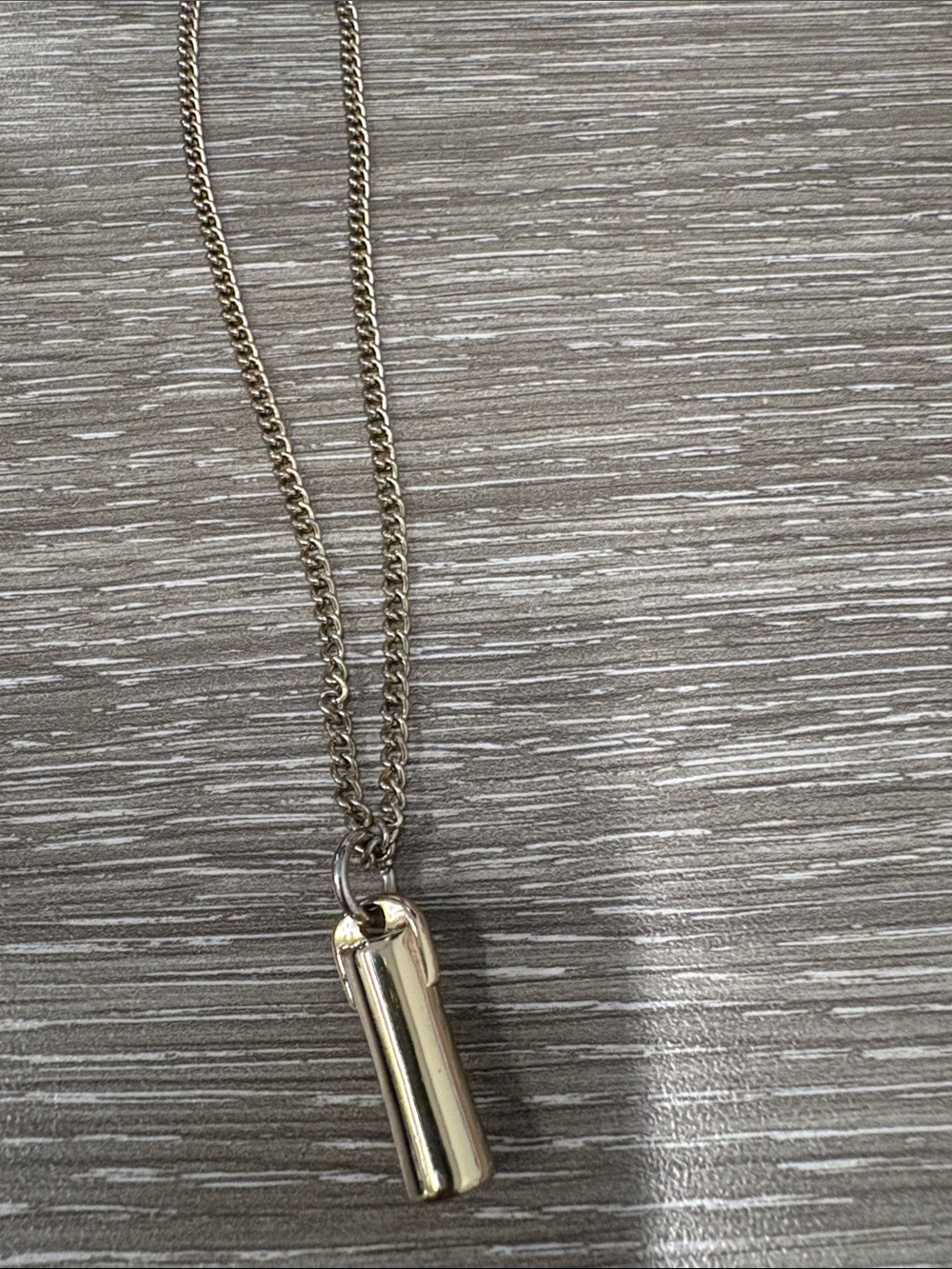 Men’s Gold Tone Cylinder Necklace 25”